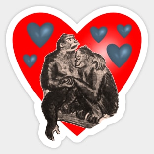 monkeys in love Sticker